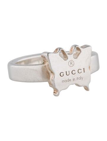 gucci cat head ring|gucci sterling silver butterfly ring.